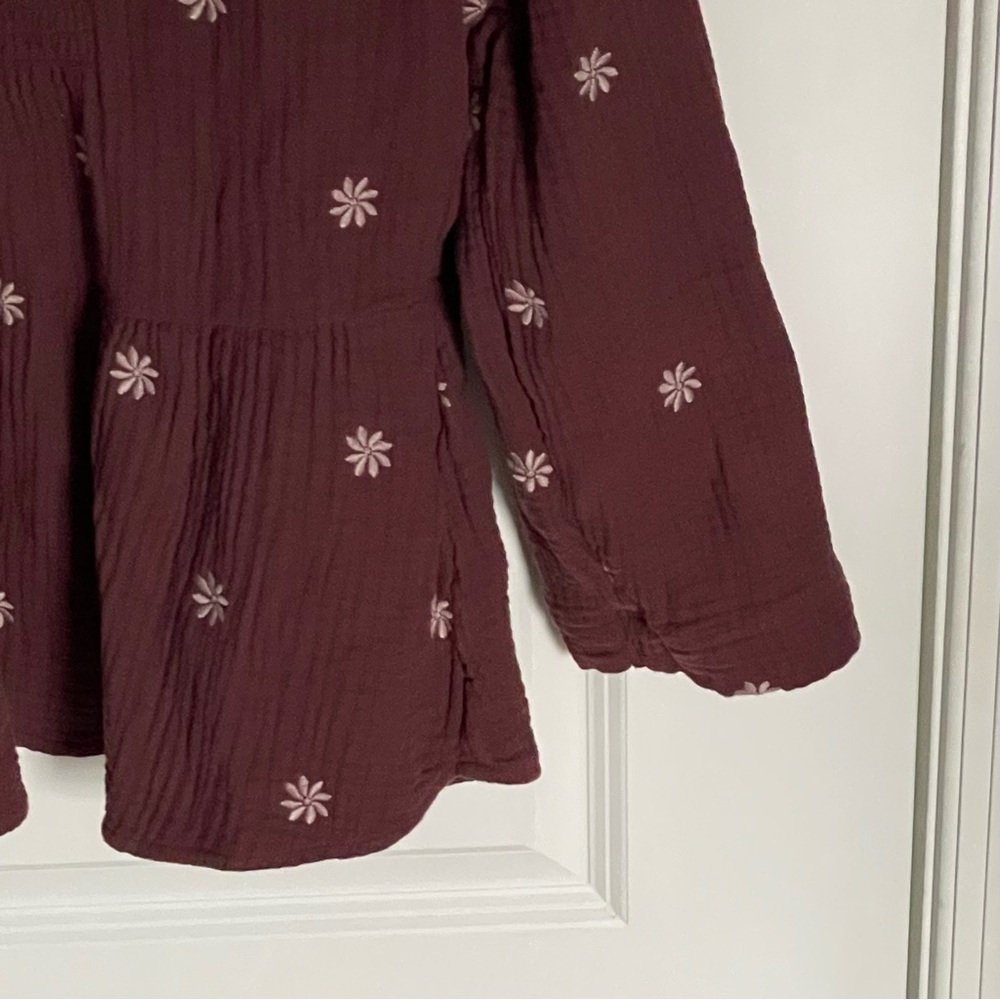 Madewell Embroidered Lightspun Peplum Open-Back Top Size Small 47875 - Picture 13 of 16